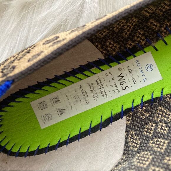 ROTHYS Cheetah Leopard Print Round Flats The Lounge Loafer Flat sz. 6.5 - Picture 11 of 11